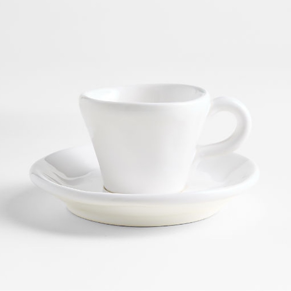 New! EXCLUSIVE Crate&Barrel 🍋🇮🇹✨Sorrento White Espresso Cup & Saucer LIMITED ED